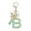 OKAICEN Fashion Alphabet Initial Letter Keychain Green Tassel Butterfly Pendant Key Ring for Purse Handbags Women Girl('B') view 1
