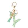 OKAICEN Fashion Alphabet Initial Letter Keychain Green Tassel Butterfly Pendant Key Ring for Purse Handbags Women Girl('Y') view 1