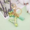 OKAICEN Fashion Alphabet Initial Letter Keychain Green Tassel Butterfly Pendant Key Ring for Purse Handbags Women Girl('Y') view 3