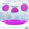 Superio Round Snow Saucer Sled- 24" Plastic Disc Sled for Kids and Adults- Heavy Duty Sled with Handles for Downhill Sledding, Winter Outdoor Sports (Fuchsia, 4 Pack) view 3