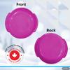 Superio Round Snow Saucer Sled- 24" Plastic Disc Sled for Kids and Adults- Heavy Duty Sled with Handles for Downhill Sledding, Winter Outdoor Sports (Fuchsia, 4 Pack) view 4