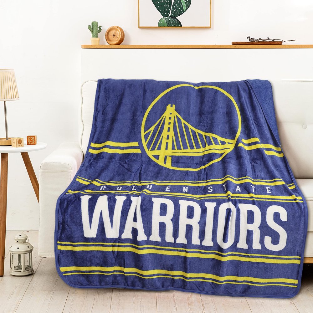Northwest NBA Dual Vision 45 X 60 Silk Touch Throw Blanket, 200 GSM, Golden State Warriors