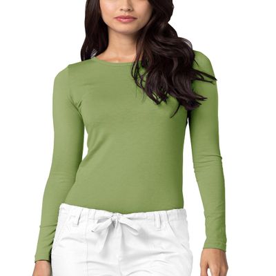 Adar Underscrubs for Women - Long Sleeve Underscrub Comfort Tee - 2900 - Spring Leaf - L