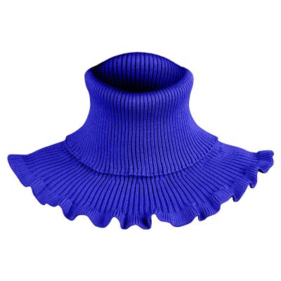Collar-Warm Ladies Turtleneck Artificial Turtleneck-Turtleneck-Detachable Knit Scarf Plaid Shawls And Wraps