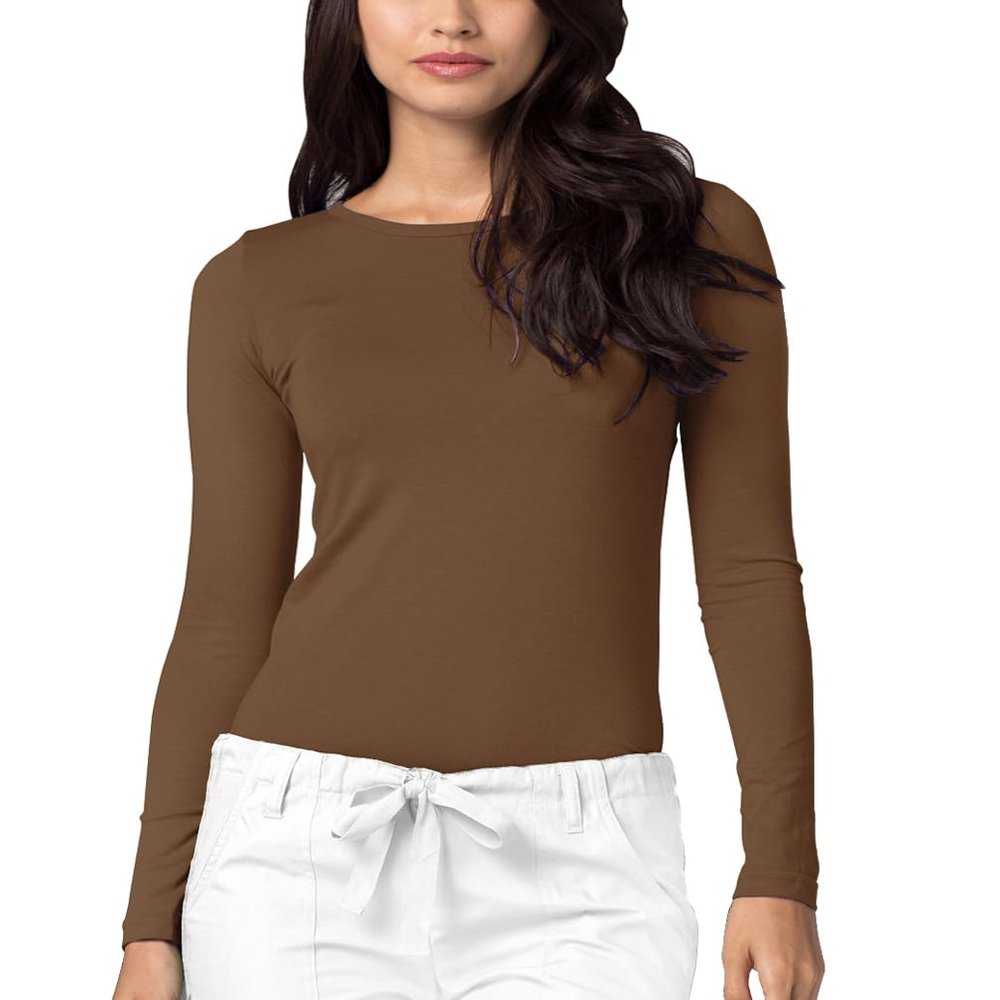 Adar Uniforms Underscrubs for Women - Long Sleeve Comfort Tee - 2900 - Mocha Quartz - 3X