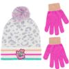 L.O.L. Surprise Beanie Hat and Gloves Set, Kids Cuffed Knitted Winter Cap with Pom and Matching Mittens, Grey, One Size view 1