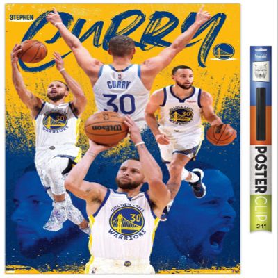 Trends International NBA Golden State Warriors - Stephen Curry 22 Wall Poster, 34L x 22.4W, Poster & Clip Bundle