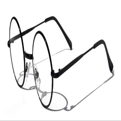 V.W.E. Kids Children Size Hippie Round Circle Lens Lennon Metal Clear Lens Glasses (Age 3-12) (Black)