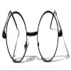 V.W.E. Kids Children Size Hippie Round Circle Lens Lennon Metal Clear Lens Glasses (Age 3-12) (Black) view 2