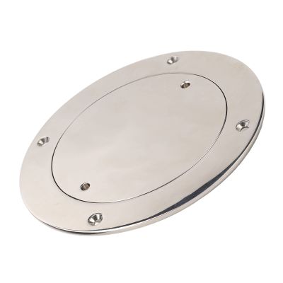 Diydeg Deck Plate, 7.32in OD 5.31in ID 316 Marine Grade Stainless Steel Round Access Panel Deck Plate Hatch Mirror Polishing with Pre Drilled Hole, Waterproof Inspection Hatch for Various Marine Boat