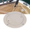 Diydeg Deck Plate, 7.32in OD 5.31in ID 316 Marine Grade Stainless Steel Round Access Panel Deck Plate Hatch Mirror Polishing with Pre Drilled Hole, Waterproof Inspection Hatch for Various Marine Boat view 2
