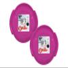 Superio Round Snow Saucer Sled- 24" Plastic Disc Sled for Kids and Adults- Heavy Duty Sled with Handles for Downhill Sledding, Winter Outdoor Sports (Fuchsia, 2 Pack) view 1