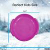 Superio Round Snow Saucer Sled- 24" Plastic Disc Sled for Kids and Adults- Heavy Duty Sled with Handles for Downhill Sledding, Winter Outdoor Sports (Fuchsia, 2 Pack) view 2