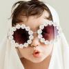 JINHUIBBA Girls round Flower Sunglasses Flower Cute Glasses UV 400 Protection for Outdoor Beach view 3