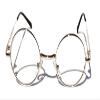 V.W.E. Kids Children Size Hippie Round Circle Lens Lennon Metal Clear Lens Glasses (Age 3-12) (Gold) view 2