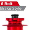 Industry Nine Hydra Classic Boost Rear Hubs - 28 Spoke Hole Mountain Bike Wheel Hub - Red - 6 Bolt HG view 3