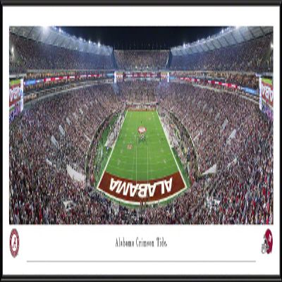 Alabama Football at Twilight (end zone) - 40.25x13.75-inch Standard Framed Print by Blakeway Panoramas