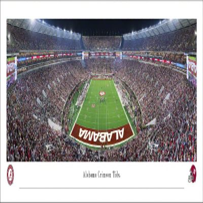 Alabama Football at Twilight (end zone) - Unframed 40 x 13.5 Poster by Blakeway Panoramas