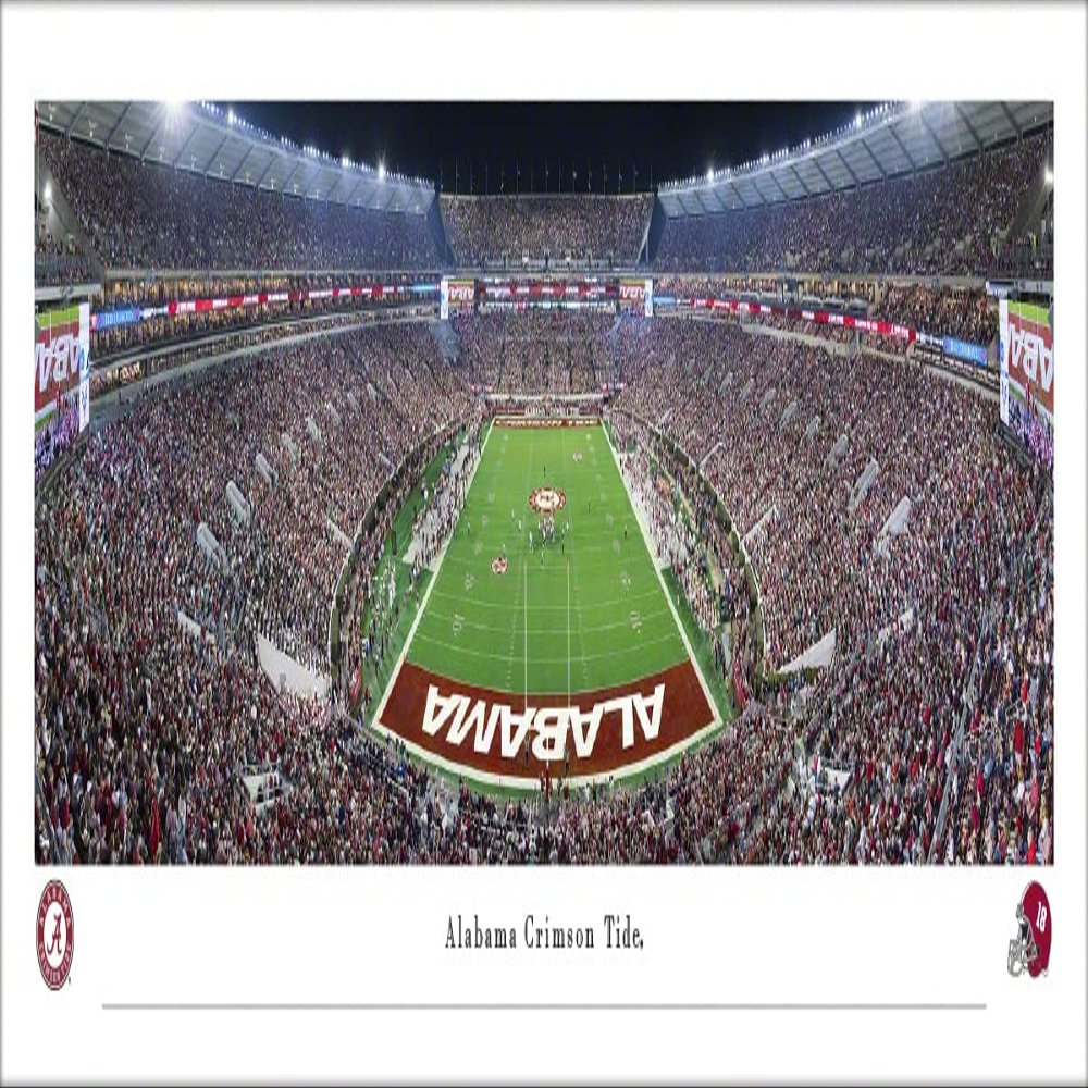 Alabama Football at Twilight (end zone) - Unframed 40 x 13.5 Poster by Blakeway Panoramas