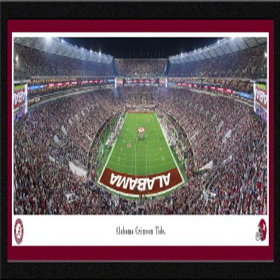 Alabama Football at Twilight (end zone) - 42x15.5-inch Single Mat, Select Framed Picture by Blakeway Panoramas
