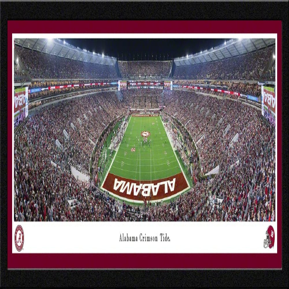 Alabama Football at Twilight (end zone) - 42x15.5-inch Single Mat, Select Framed Picture by Blakeway Panoramas