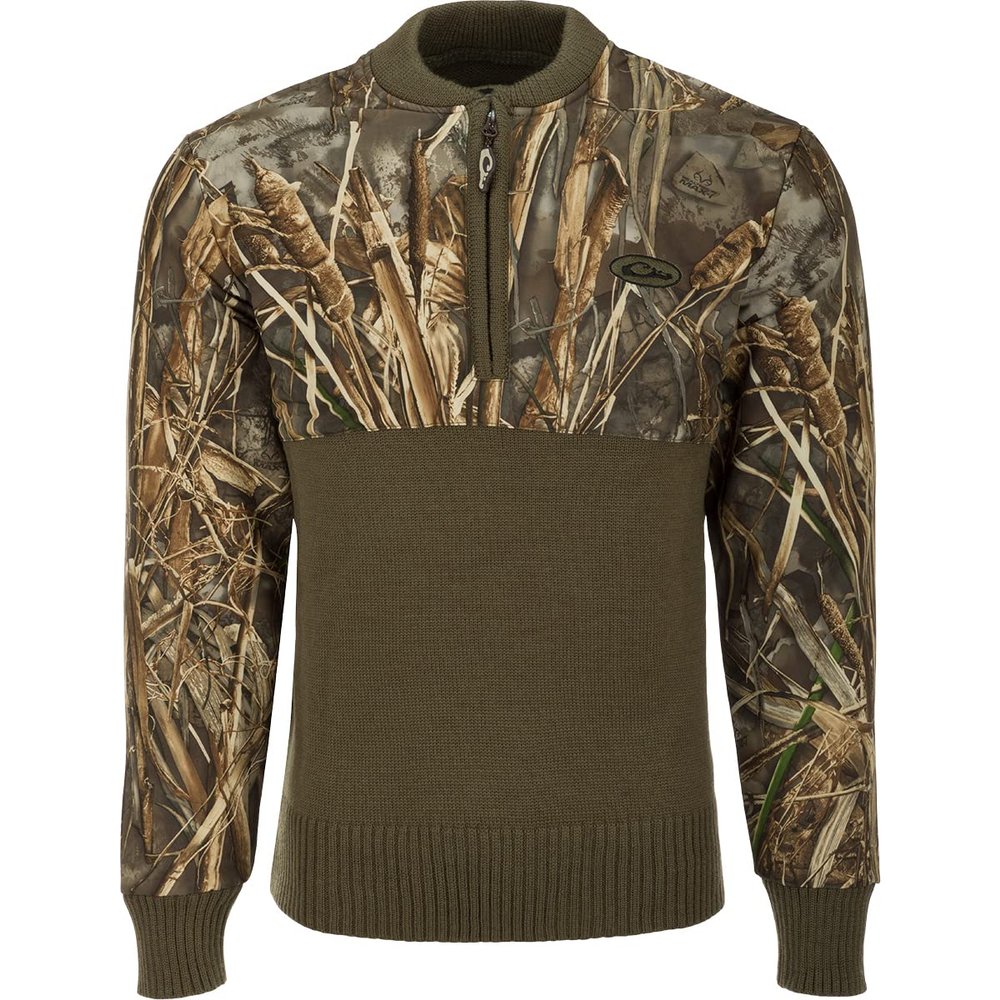 Drake DW2835-038-4 MST Wool 1/4 Zip Sweater Max-7 XLarge