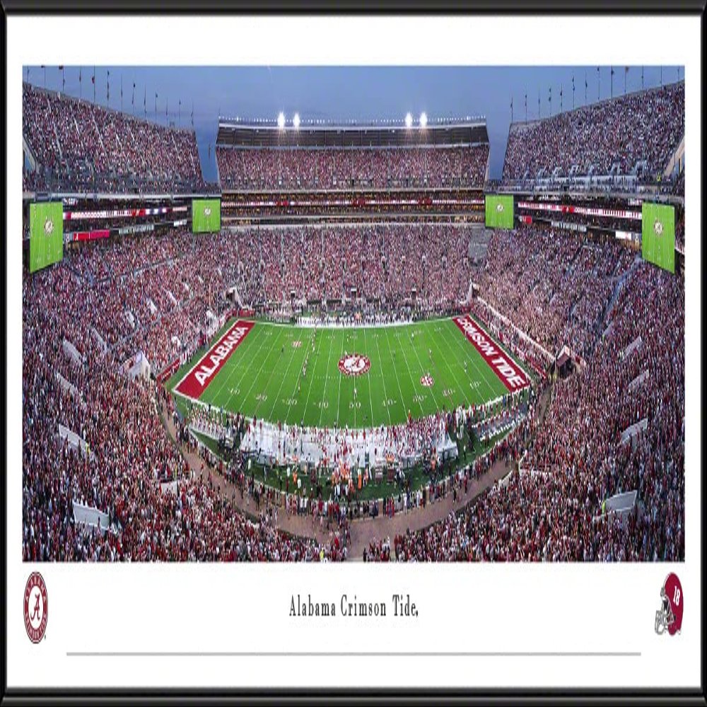 Alabama Football at Twilight - 40.25x13.75-inch Standard Framed Print by Blakeway Panoramas