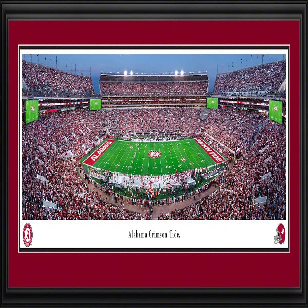 Alabama Football at Twilight - 44x18-inch Double Mat, Deluxe Framed Picture by Blakeway Panoramas