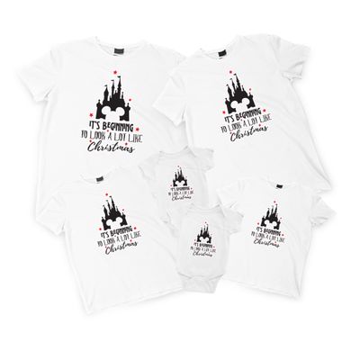 Natural Underwear Family Trip #9 Castle It's Beginning to Look a Lot Like Women Men Youth Kids Cotton Crew Neck White T Shirts Youth Girls Medium