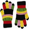 Magic Warm Kids Multi Striped Gloves in Black, size: One Size view 1