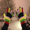 Magic Warm Kids Multi Striped Gloves in Black, size: One Size view 2