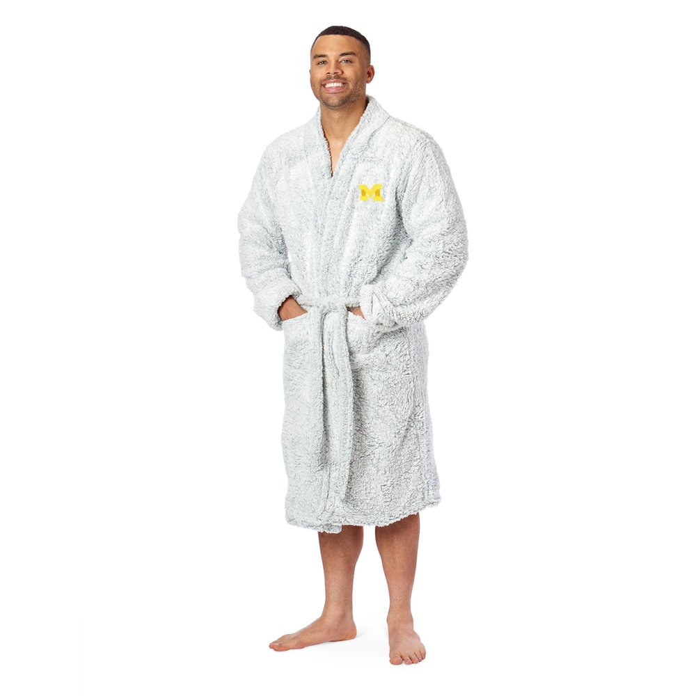 Northwest NCAA Michigan Wolverines Sherpa Bath Robe, 26" x 47", Gray