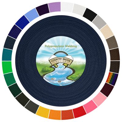 Country Brook Design 1" Webbing - 10/25/50 Yards - 30+ Colors - EDC 1 Inch Polypropylene Webbing for Climbing Outdoors Crafting DIY Gear Repair (Navy Blue, 50 Yards)