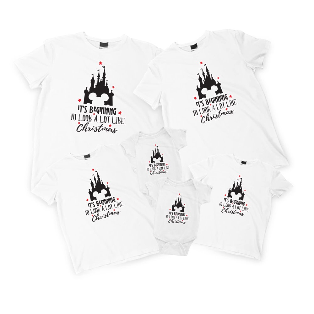 Natural Underwear Family Trip #9 Castle It's Beginning to Look a Lot Like Women Men Youth Kids Cotton Crew Neck White T Shirts Youth Girls Large