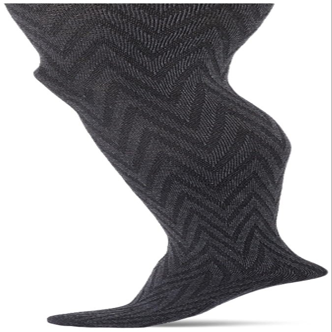 Berkshire Womens V-design With Control Top And Reinforced Toe Tights, Dark Grey, Medium US