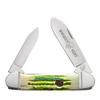 WHISKEY BENT HAT CO. Traditional Canoe Folding Knife 3.63" Closed Length 440C Stainless Steel Blades (Ivy) view 1