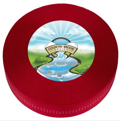 Country Brook Design - 1 Inch Red Climbing Spec Tubular Nylon Webbing, 10 Yards
