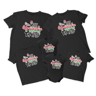 Natural Underwear Family Trip #9 It's The Most Wonderful Time to Wear Ears Women Men Youth Kids Cotton Crew Neck Black T Shirts Youth Girls Small
