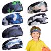 6 Pcs Kids Headbands - Athletic Sweatbands, Football Headbands, Sweat Absorbing Elastic Hairbands (Camouflage) view 1