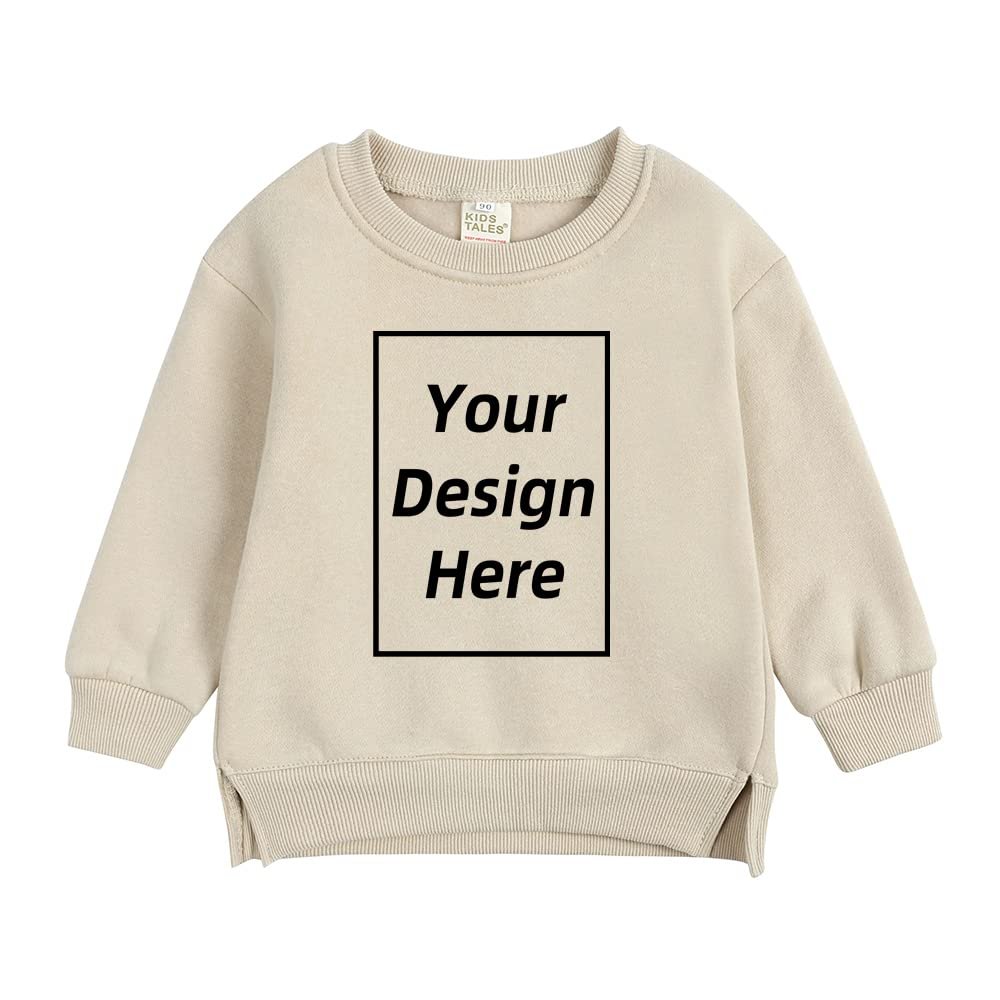 Kids Tales Boys Girls Custom Sweatshirt Add Your Own Text Design Cotton Pullover Kids Brushed Fleece Personalized Shirt Tops