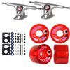 TGM Skateboards Premium Longboard Upgrade Kit with Paris Trucks, Wheels, Hardware, and ABEC 7 Bearings Kit - V2 180 Raw + Bigfoot 65mm 78A Red view 1
