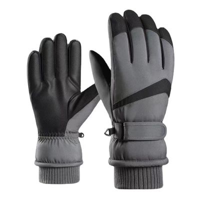 CLAPE Winter Gloves for Men Windproof Thermal Ski Glove Touch Screen Warm Gloves for Driving Running Cycling, Dark Grey(L)