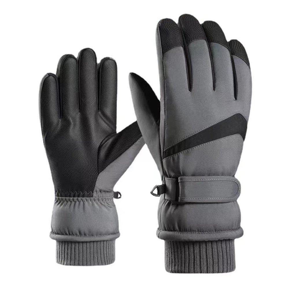 CLAPE Winter Gloves for Men Windproof Thermal Ski Glove Touch Screen Warm Gloves for Driving Running Cycling, Dark Grey(L)