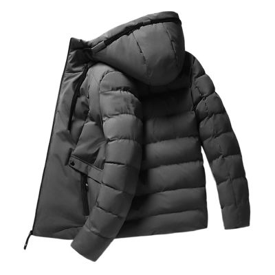 VSOLS Fashion Men's Cotton Jacket Hooded Thick Warm Winter Casual Down Jacket Hooded Jacket (Color : 2, Size : 3XL-Large)