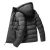 VSOLS Fashion Men's Cotton Jacket Hooded Thick Warm Winter Casual Down Jacket Hooded Jacket (Color : 2, Size : 3XL-Large) view 2