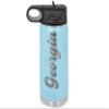 Personalized Water Bottles/Straw Vacuum Insulated Water Bottle Stainless Steel Sports Water Bottle 40 oz Light Blue view 1