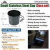 CAMPINGMOON 2pc set 304 Stainless Steel Small Little Camping Mug Cup 7oz, 210ml Black BKS-190-2P view 2