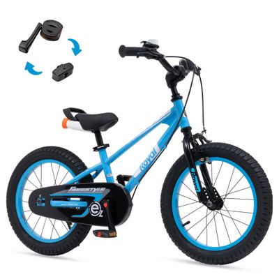 RoyalBaby EZ Kids Bike, 16 Inch Balance Pedal Convertable Bicycle, Easy Learn Balancing to Biking Boys Girls Ages 4-7 Years Beginners, 16" Wheel Blue