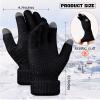 Geyoga 2 Pairs Women's Winter Touch Screen Gloves Soft Warm Fleece Lined Knit Elastic Cuff Winter Texting Gloves(Black, Coffee) view 2