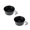 CAMPINGMOON 2pcs Set Stainless Steel Deep Type Camping Sierra Cup 15oz, 450ml Black BKS-360-2P view 1